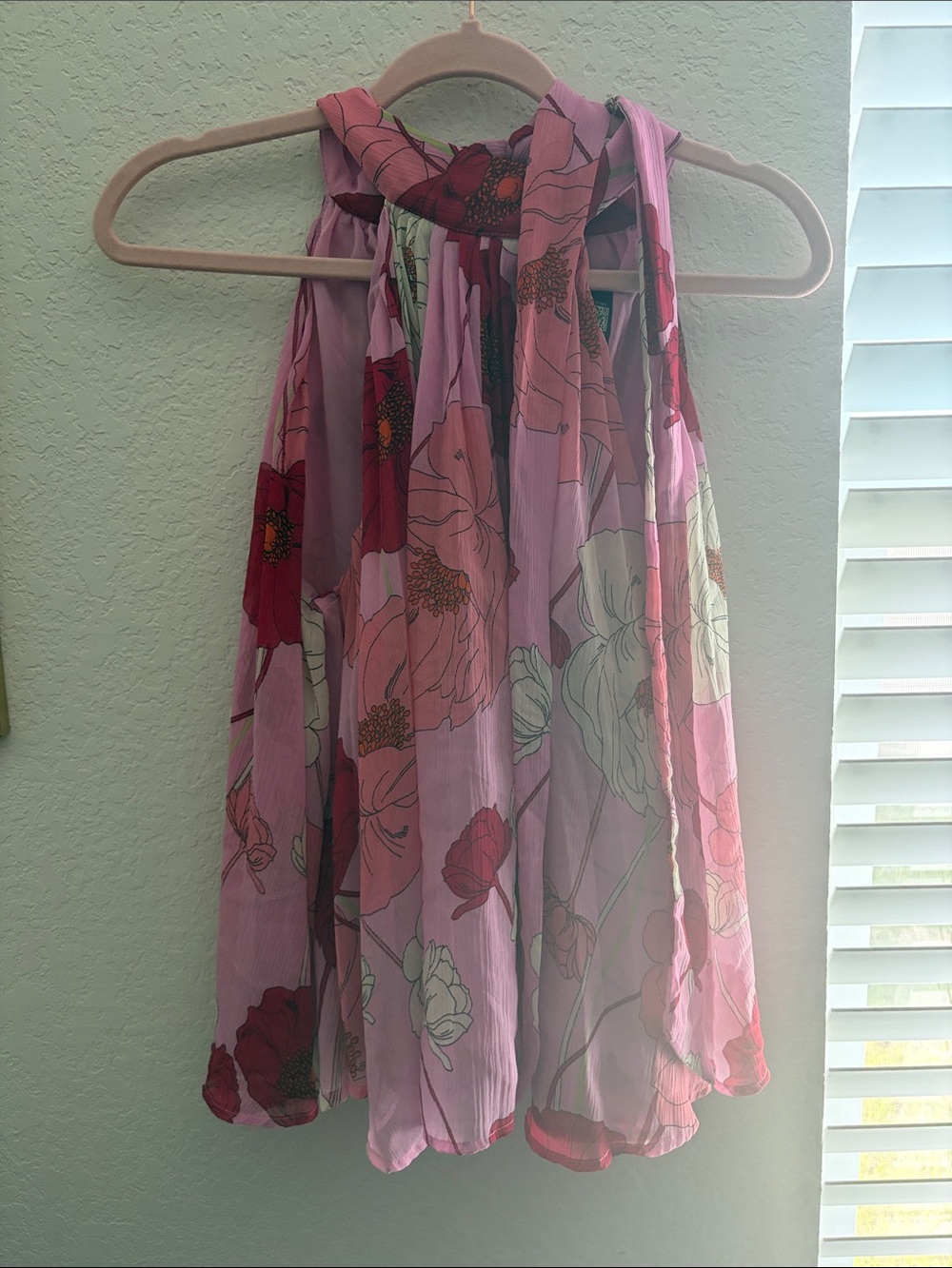 Express Pink Floral Halter Tank Top